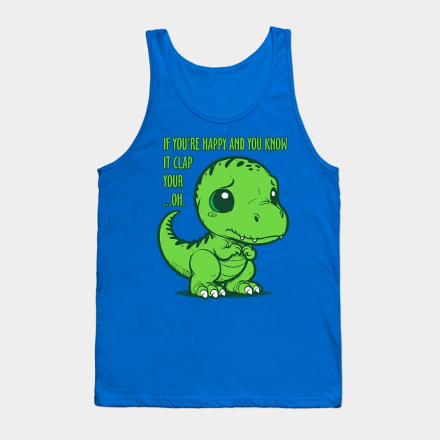 Sad Dinosaur Tank Top by DavesTees